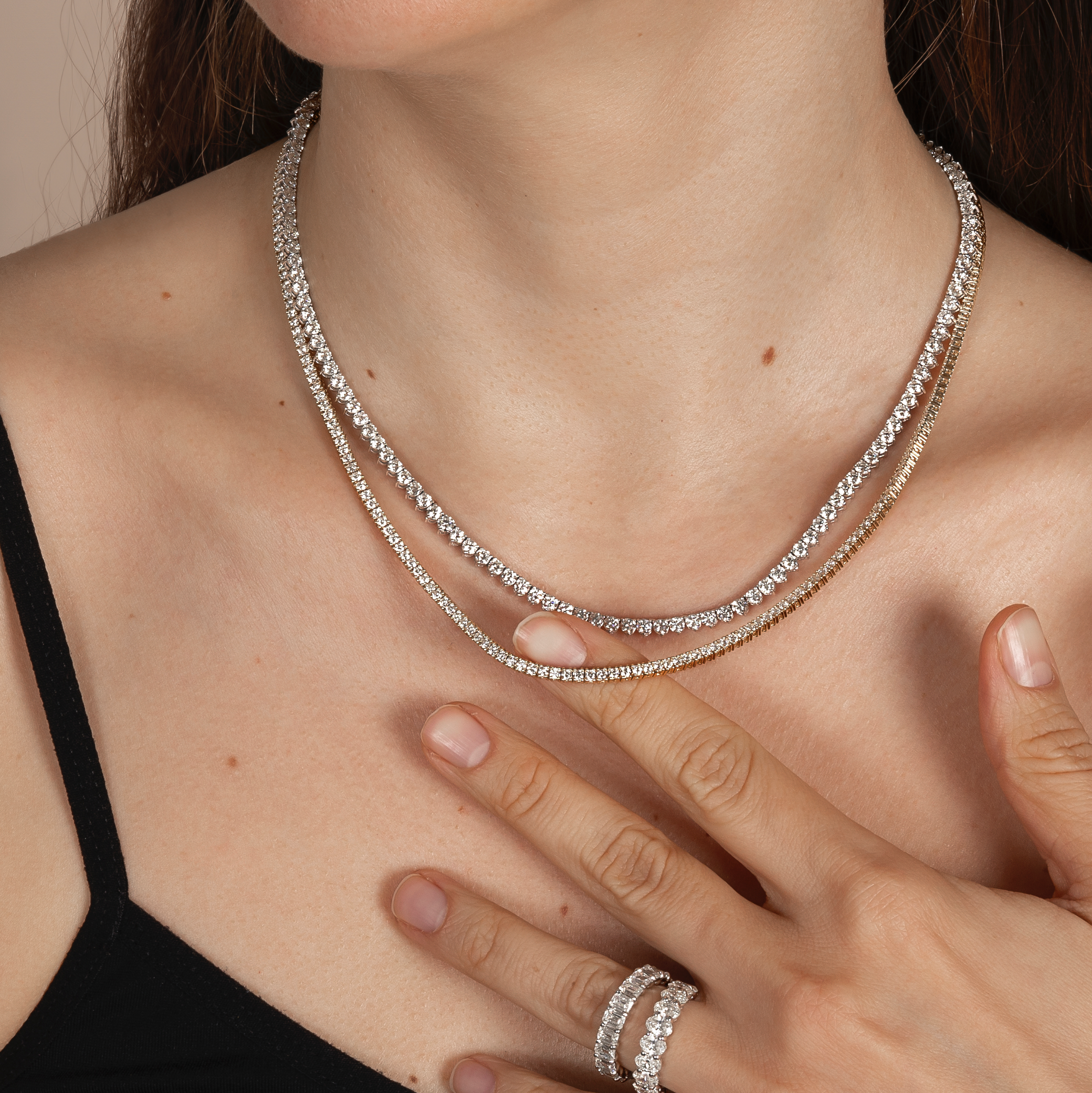 Classic 4 Prong Natural Diamond Tennis Necklace - AVIR New York